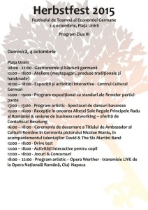 Program Herbstfest 2015 Duminica