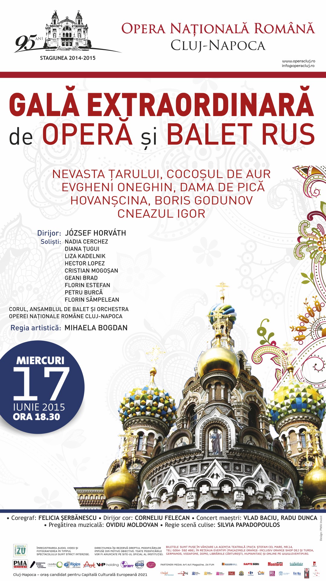 Gala Extraordinară de Operă și Balet Rus. Un regal muzical în premieră, miercuri 17 iunie