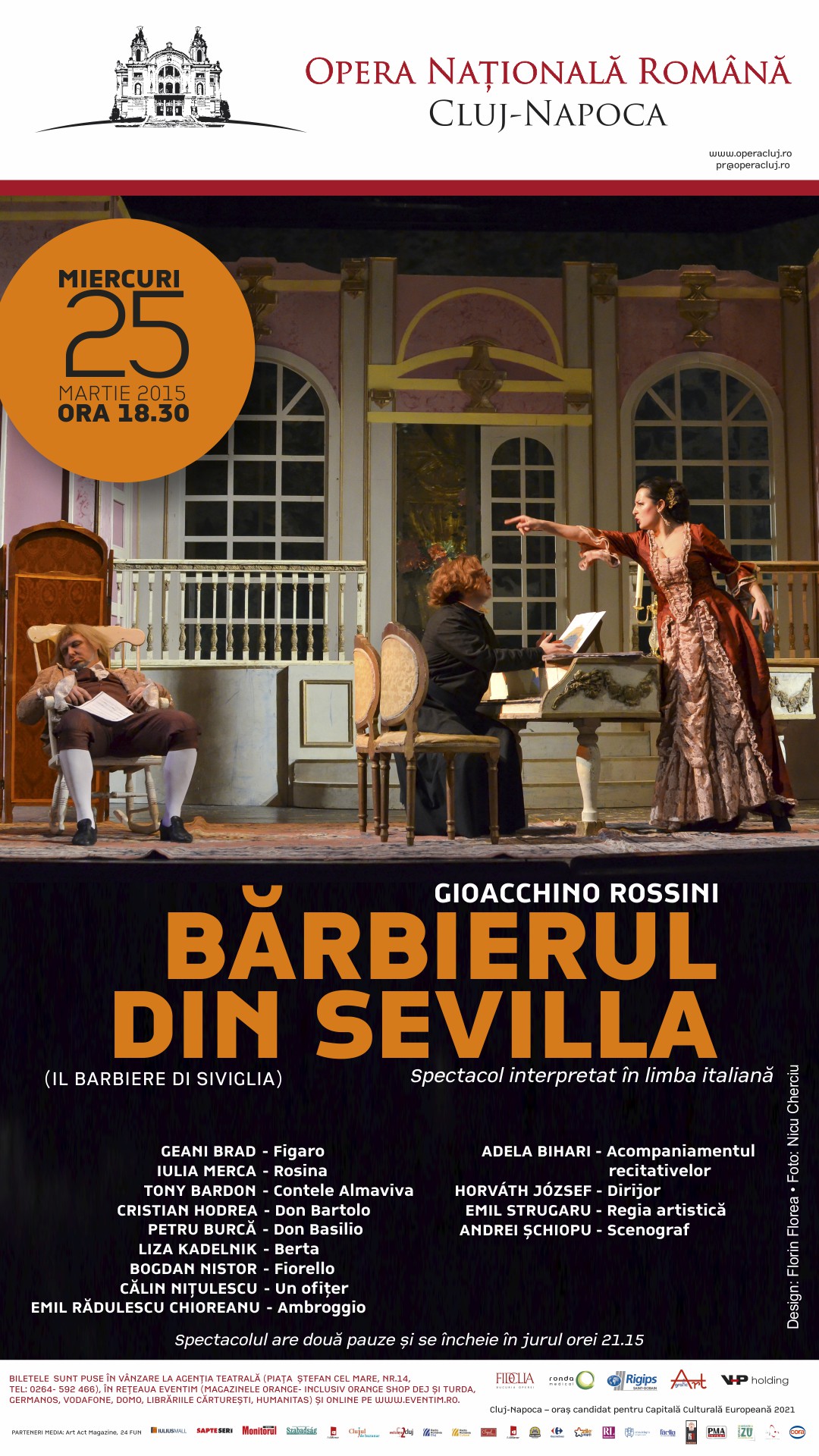 Figaro revine!  ”Bărbierul din Sevilla” urcă pe scena Operei miercuri, 25 martie