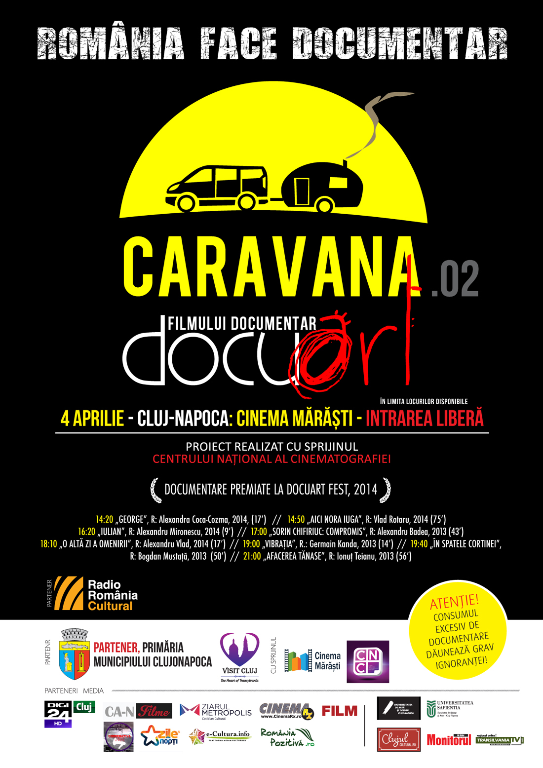 Caravana Docuart ajunge pentru al doilea an consecutiv în Cluj-Napoca