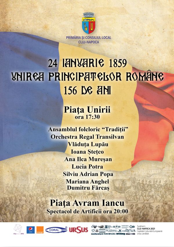 Ziua Unirii Principatelor Române, sărbătorită la Cluj-Napoca. Vezi programul