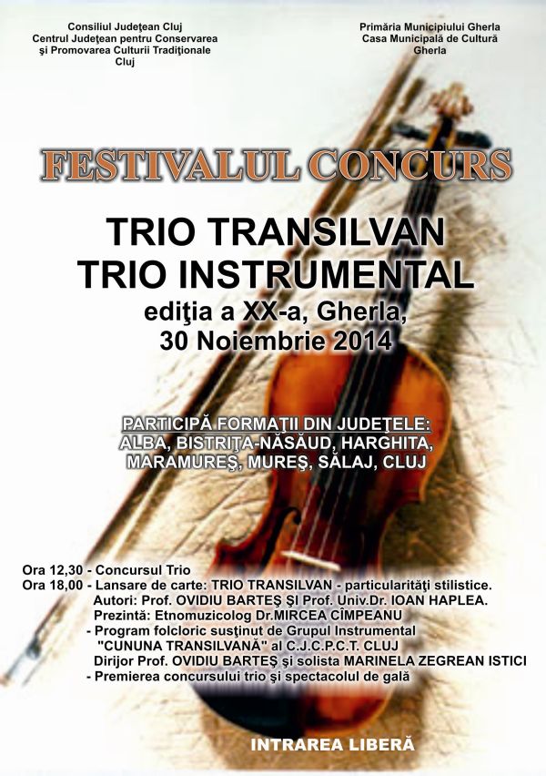 Festivalul-Concurs de interpretare  “Trio Transilvan – Trio Instrumental” la Gherla