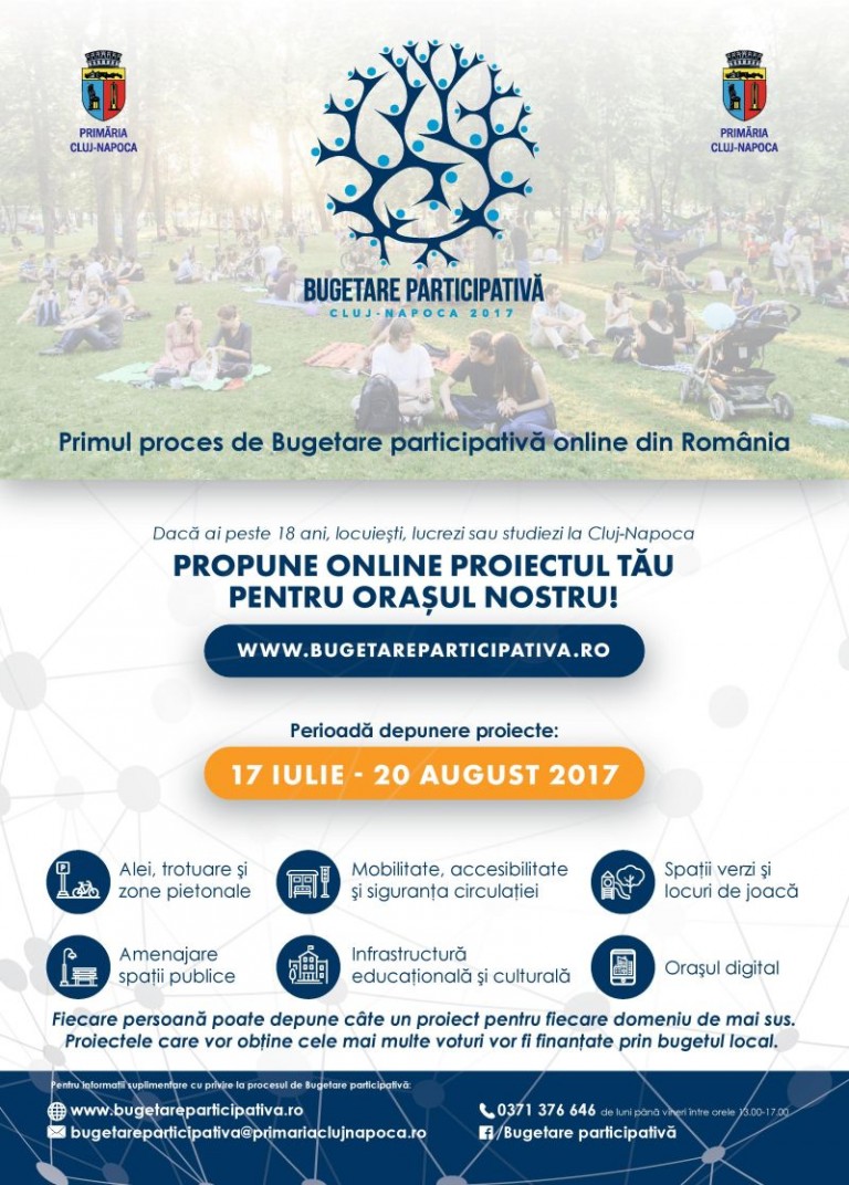 Primăria Cluj-Napoca lansează primul proces de Bugetare participativă online din  România