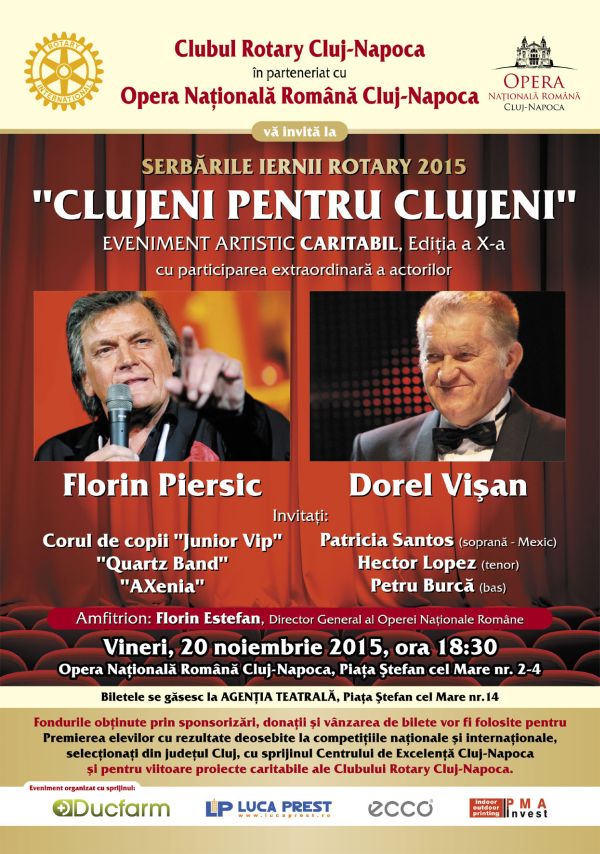 Eveniment caritabil „Clujeni pentru Clujeni”. Banii adunati vor merge pentru premierea elevilor din Cluj