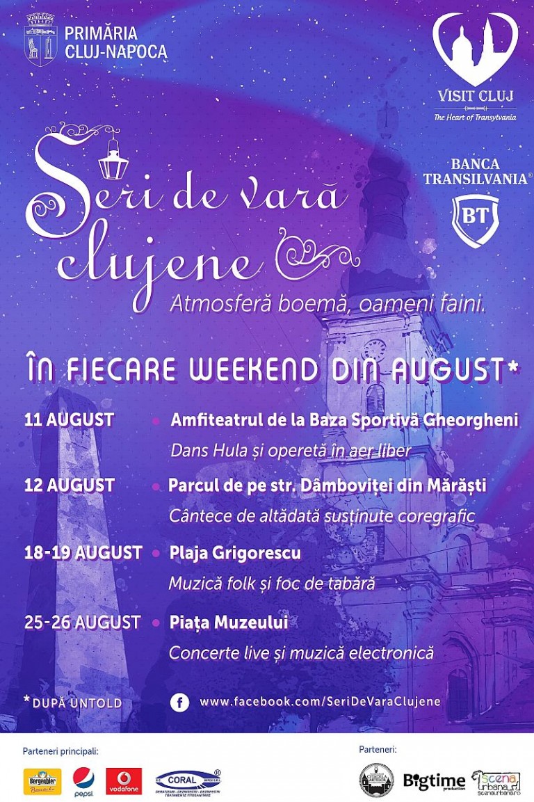 Luna august va fi dedicată Serilor de vară clujene