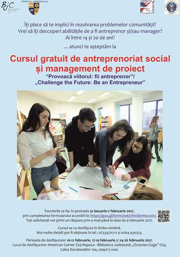 Curs de antreprenoriat social și management de proiect pentru tineri