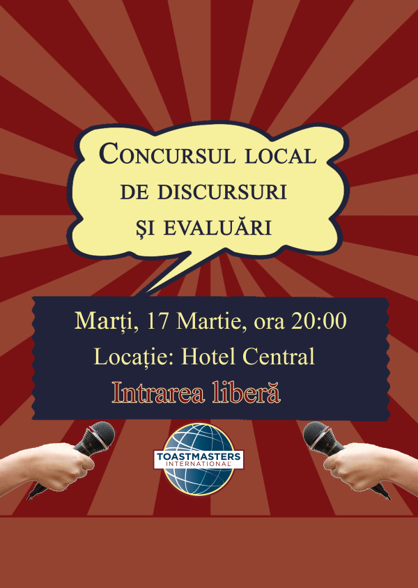 Toastmasters Cluj – Concursul local de discursuri internaţionale şi evaluări