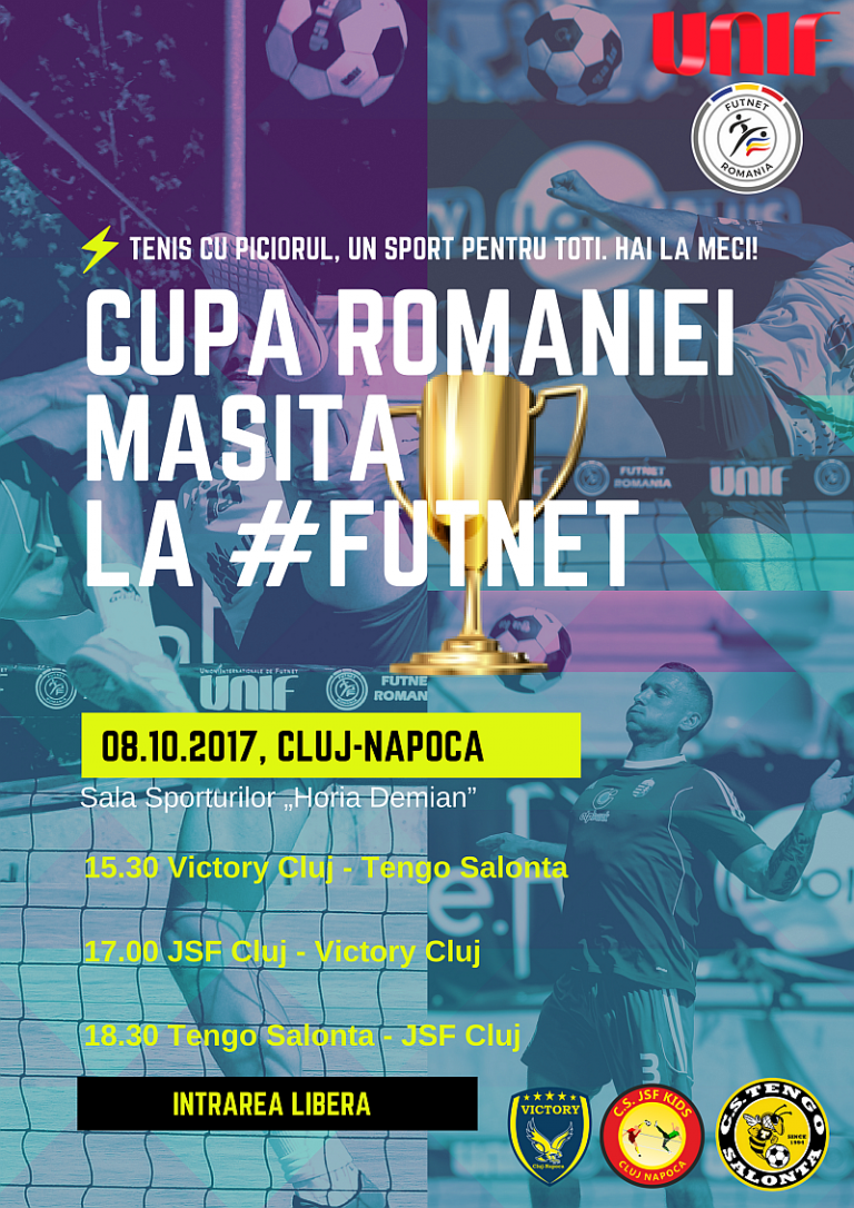 Prima ediție a Cupei României Masita la futnet va avea loc la Cluj-Napoca în 08.10.2017. Vezi care este programul Cupei României Masita