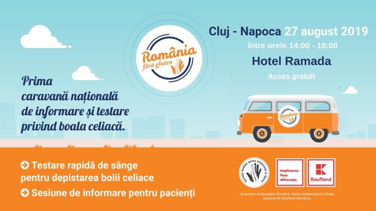 Prima caravana de informare si testare gratuita pentru boala celiaca din Romania ajunge la Cluj