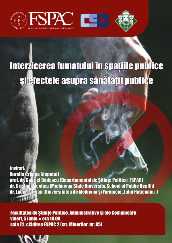 FSPAC organizeaza dezbatere, maine pentru interzicerea fumatului in spatii publice