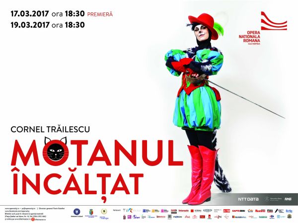 Premiera  ” MOTANUL ÎNCĂLȚAT ”- Eroul mustăcios revine pe scena lirică din Cluj, în  cea mai iubită operă pentru copii