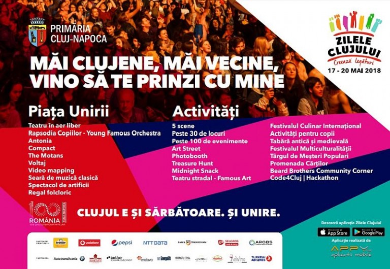 Zilele Clujului 2018 – Programul zilei a doua – vineri, 18 mai