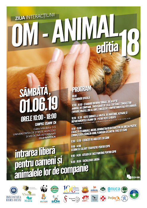 Ziua Interacțiunii Om-Animal (ZIOA), ediția a 18-a, în campusul USAMV Cluj-Napoca, împreună cu UBB