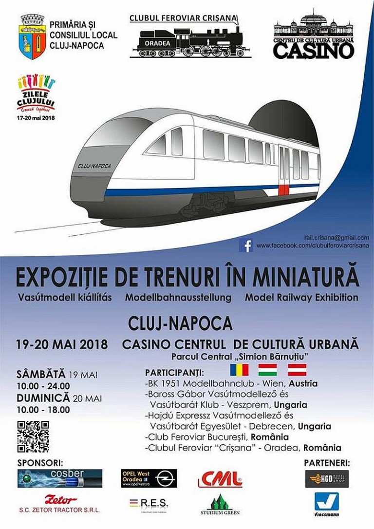 Expoziție de machete feroviare la Casino de Zilele Clujului și Noaptea Muzeelor