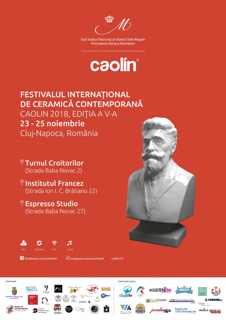 Programul complet al Festivalului Internațional de Ceramică Contemporană – CAOLIN 2018.