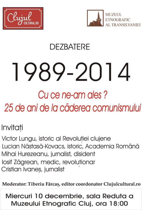 Ultima ediţie a Serilor Clujul Cultural din acest an aduce o dezbatere despre Revoluţie