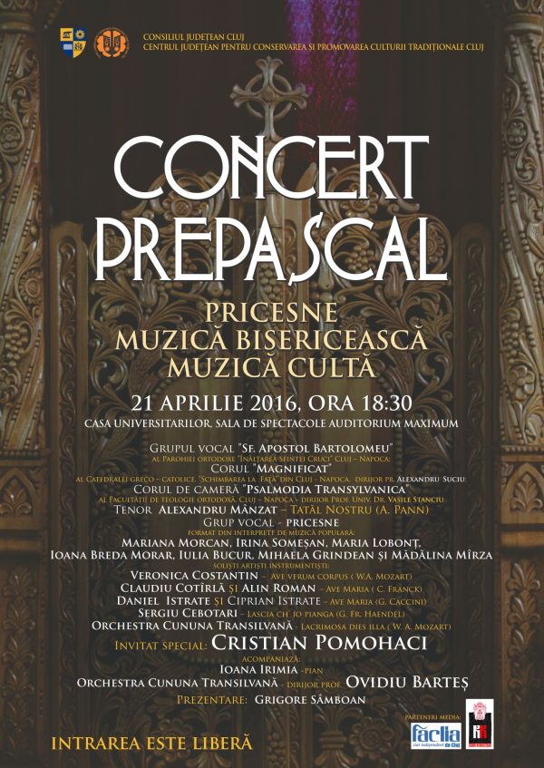 Concert prepascal, joi, 21 aprilie 2016
