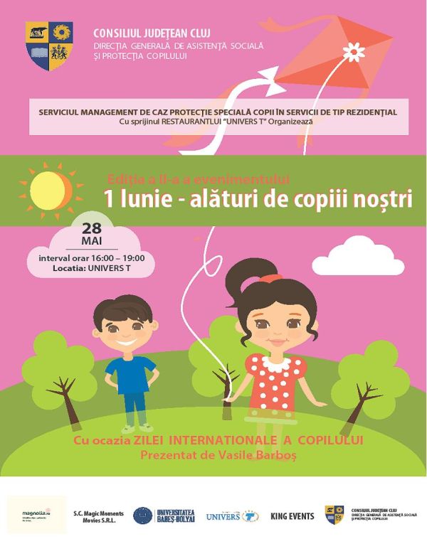 DGASPC Cluj sărbătoreşte mâine, Ziua Copilului cu evenimentul „1 Iunie – Alături de copiii noştri”