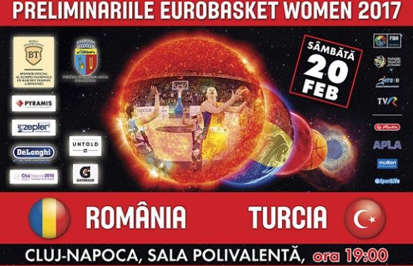 Nationala feminina a Romaniei incepe pregatirile la Cluj-Napoca pentru meciul cu Turcia, din 20.02.2016, ora 19:00