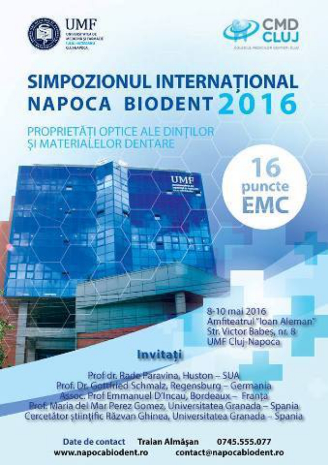 Simpozion Internaţional de Stomatologie – Napoca  Biodent 2016.