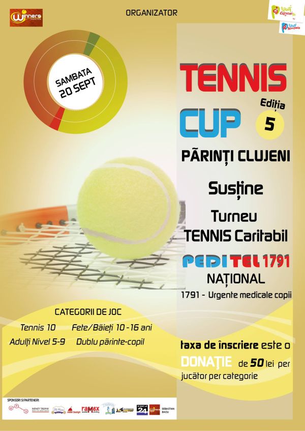 A V-a ediţie a turenului Tennis Cup Părinţi Clujeni va avea loc sâmbătă
