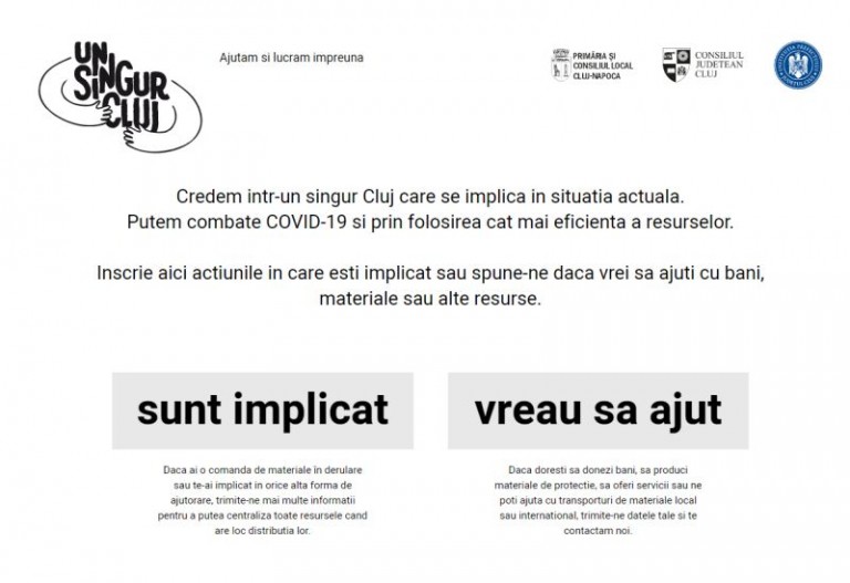 UnSingurCluj.ro: Clujul strânge rândurile în lupta  împotriva coronavirus