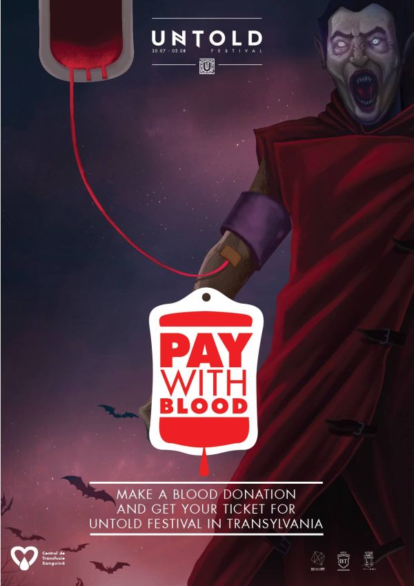 UNTOLD câștigă două premii Silver Drum prin campania “Pay with Blood” la Festivalul Golden Drum 2015