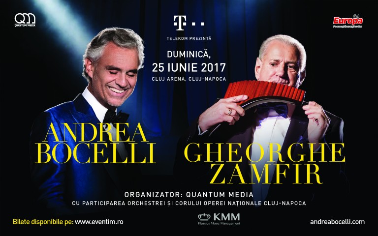 Andrea Bocelli și Gheorghe Zamfir: Duetul Zeilor la Cluj!