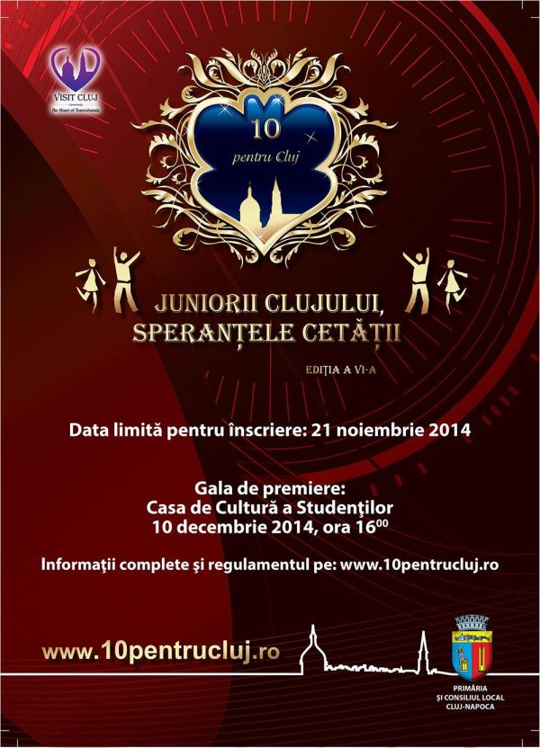 Primăria prelungeşte termenul de înscriere al elevilor la Gala de Excelenţă Zece Pentru Cluj!